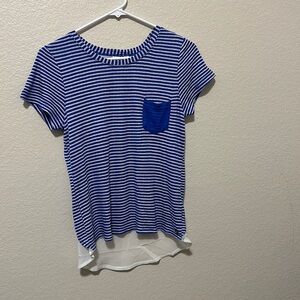 Matilda Jane 435 Hello Lovely On Our Way Girls Size 14 NWT Striped Hi-Low Top